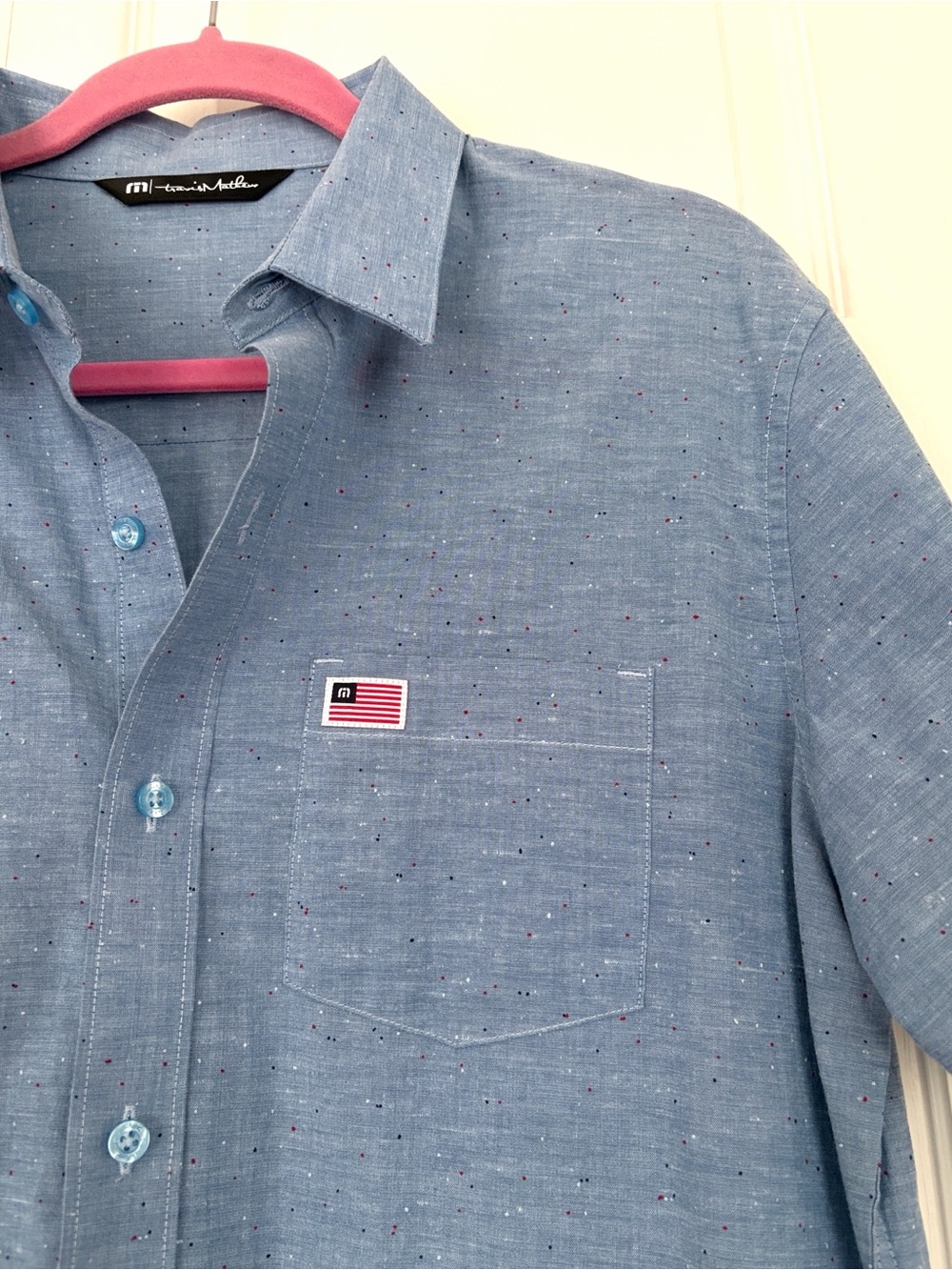 TravisMathew Shirt Eagle Pride Short Sleeve Button Up Woven Shirt New Medium - Picture 6 of 14